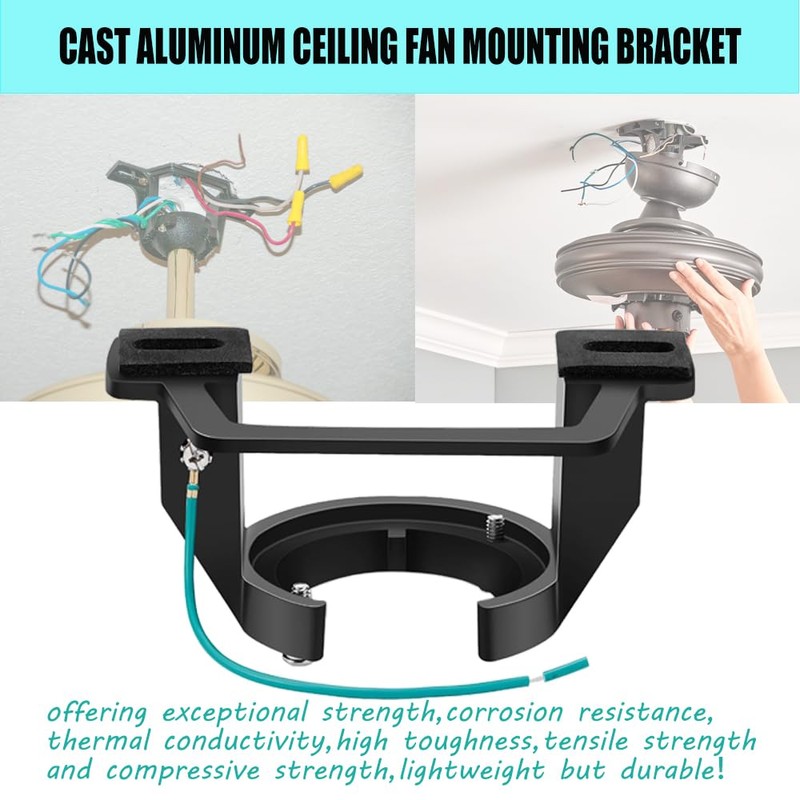 Ceiling Fan Mounting Bracket,1PCS AICWIOO Cast Aluminum Sloped Cathedral Ceiling