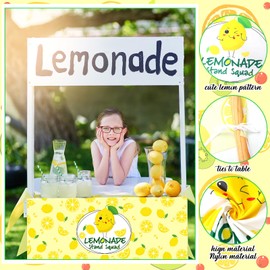 Windkream 24" x 118" Lemonade Tablecloth for Lemonade Stand Supplies Lemon Table Cover for Kids Lemon Party Supplies Summer Beach Picnic Birthday Party Decorations(Yellow)