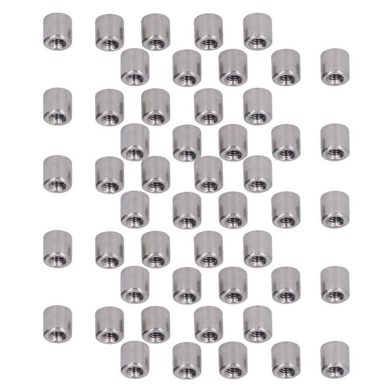 50Pcs Coupling Nut Round M4 Stainless Steel Rod Connector Nut