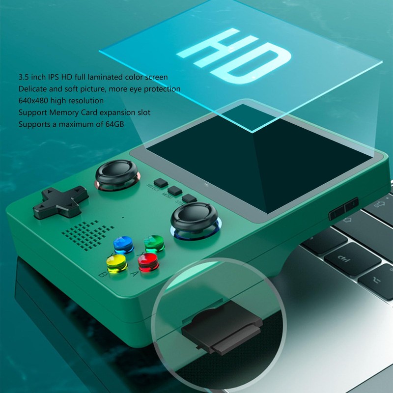 Retro Handheld Game Console, Dual 3D Joystick 3.5in IPS Screen