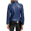 S P Y M Womens Faux Leather Jacket, Double Zip