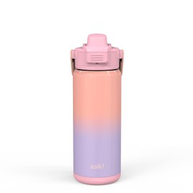 zak! Beacon Insulated Bottle, Ombre Lavender - 20 oz - Durable Stainless Steel - Double-Wall Vacuum Insulation, Silicone Spout & Push-Button, Leak-Proof Lid - Dishwasher Safe