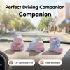 6Pcs Mini Hippopotamus Car Dashboard Figurines Self-Adhesive Cute Animal Decorations