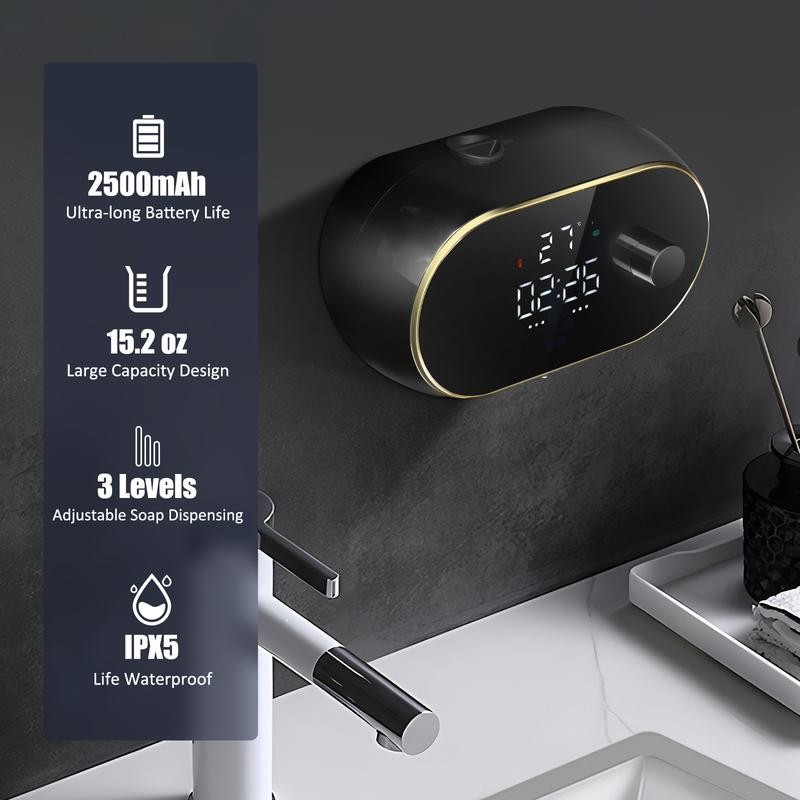 Automatic Liquid Soap Dispenser Wall Mount Rechargeable Touchless Adjustable Auto