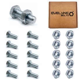 M10 Nuts & Bolt Set - 10 Pack (M10 x 30mm Bolts & M10 Nuts) Hex Bolt/Setscrew Fully Threaded