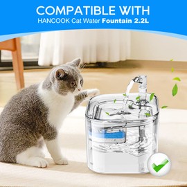 MyfatBoss Cat Water Fountain Filter, Replacement Carbon Filters for Hancook 2.2L Pet Drinking Fountain with Fountain Water Filter, 8 Pack