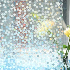 Mikomer Decorative Window Film,Small Dots Low Privacy Door Film,Static Cling No Glue Removable Anti UV Glass Film for Home and Office Decoration,17.5 inches by 78.7 inches