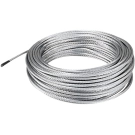 316 Stainless Steel Cable Wire Rope 3/16" 1x19-100 ft Coil for DIY Cable Decking Railing System, Marine Grade