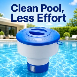 Floating Pool Chlorine Tablet Dispenser for Water Care – Adjustable Chemical Floater for Pools, Spas & Hot Tubs
