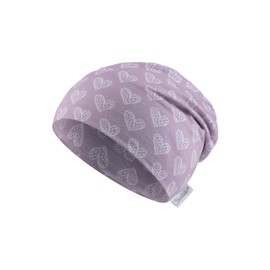 Sterntaler Girls Hearts Beanie Hat, lilac, 53