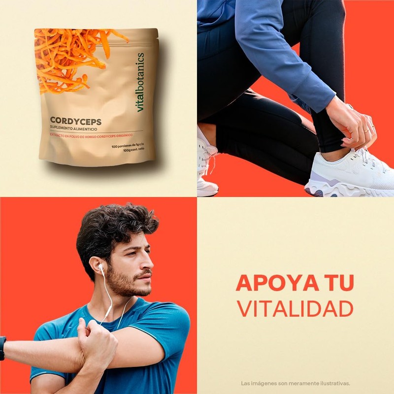 Vital Botanics Extracto de Hongo Cordyceps Orgánico en Polvo