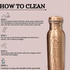 BLIXIFY Copper Water Bottle (34oz/1000ml) Handcrafted Ayurvedic 100% Pure Copper