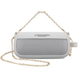 BOVKE Soft Speaker Case Compatible with Bose SoundLink Flex Bluetooth Portable Speaker, Bose Flex Silicone Case Sleeve Soft Protective Cover for Bose SoundLink Flex Speaker with 2 Chain Straps, Gray