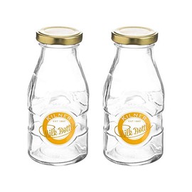 Kilner Twist Top Milk Bottle 1/3 Pint 189ml Clear (Pack of 2)