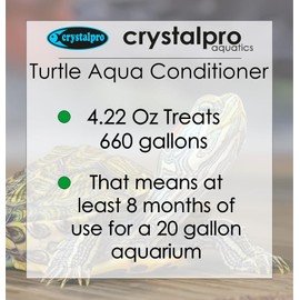 Crystalpro Turtle & Amphibian Water Conditioner 4.22 Oz - Treats 660 Gallons, Neutralizes Chlorine and Ammonia - Makes Tap Water Safe for Amphibian and Reptile Aquariums/Terrariums