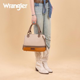 Wrangler doctor bag satchel purse two tone tote bag women's handbags small purse shoulder bag WG293-S5110TN