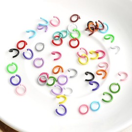 Offene Binderinge aus farbigem Metall, 8 mm, für Armbandanhänger, Schmuckverbinder, Bastelarbeiten, Schlüsselanhänger, 300 Stück