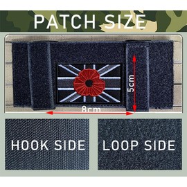 2 PCS British Union Jack Rose Dynasty Tactical Embroidered Patch Emblem Hook and Loop Badge Applique Patches for Armband,Jeans,Bag,Biker,Uniforms,Clothes,Pouch,Vest,Hat,Backpack,Jacket