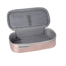Eberhard Faber 577424 Jumbo Pencil Case in Rose Gold, Pen Case with Zip, Main Compartment and Inner Flap with Pen Loops and Triangle Holder, for Preschool and School