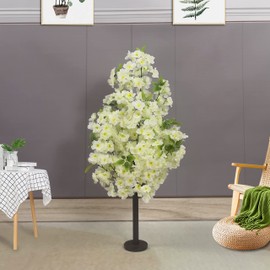 ZMHLHYJY Artificial Cherry Blossom Tree Simulation Plant Wishing Tree Wedding Banquet Party Restaurant Shopping Mall Indoor Outdoor Home Office (35 inch high White)