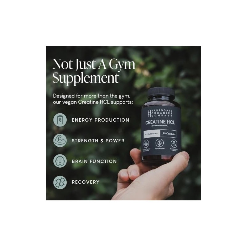 Creatine HCL Supplement Capsules 30 Day Supply 500mg Supports Energy