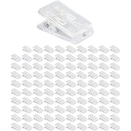Clear Clips, Mini Transparent, 100 Pcs Plastic Multifunctional Universal Clips, Office School Large Capacity (No Tape)