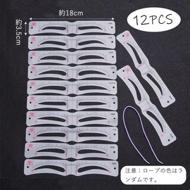 YINKE Eyebrow Template for Women, Set of 12, Eyebrow Stencils, Eyebrow Shape Template with Strap, Easy to Draw, Beginners, Easy to Use, Eyebrow Makeup Tool, Makeup Tools