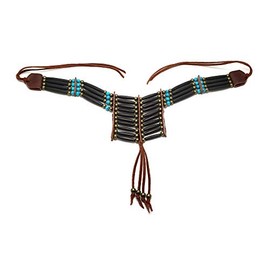 Traditional Black Bone Hairpipe Beads Tribal Breastplate Choker Necklace