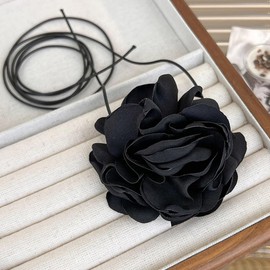 Hsthe Sea Flower Choker Necklace, Elegant Rose Choker Flower Necklace Choker Collar Flowers Gothic Fabric Flower, for Women Girls Bridal Wedding Party Birthday Christmas