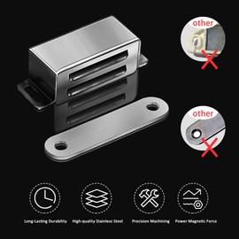 Onarway Magnetic Door Catch 6KG Pull Strong Magnet Cabinet Latches Magnetic Hardware Stainless Steel Chrome Door Closer for Bathroom Kitchen Sliding Door Window Cupboard (15lbs Strength 6 Pack)