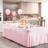 PARTISKY Pink 4 Pack Spandex Table Skirts Table Covers for