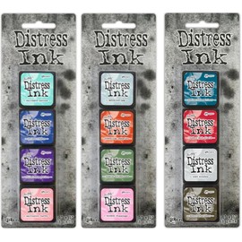 Bundle - Tim Holtz Ranger Ink Mini Distress Ink Pad Sets - 16, 17, and 18 - Sixteen, Seventeen and Eighteen
