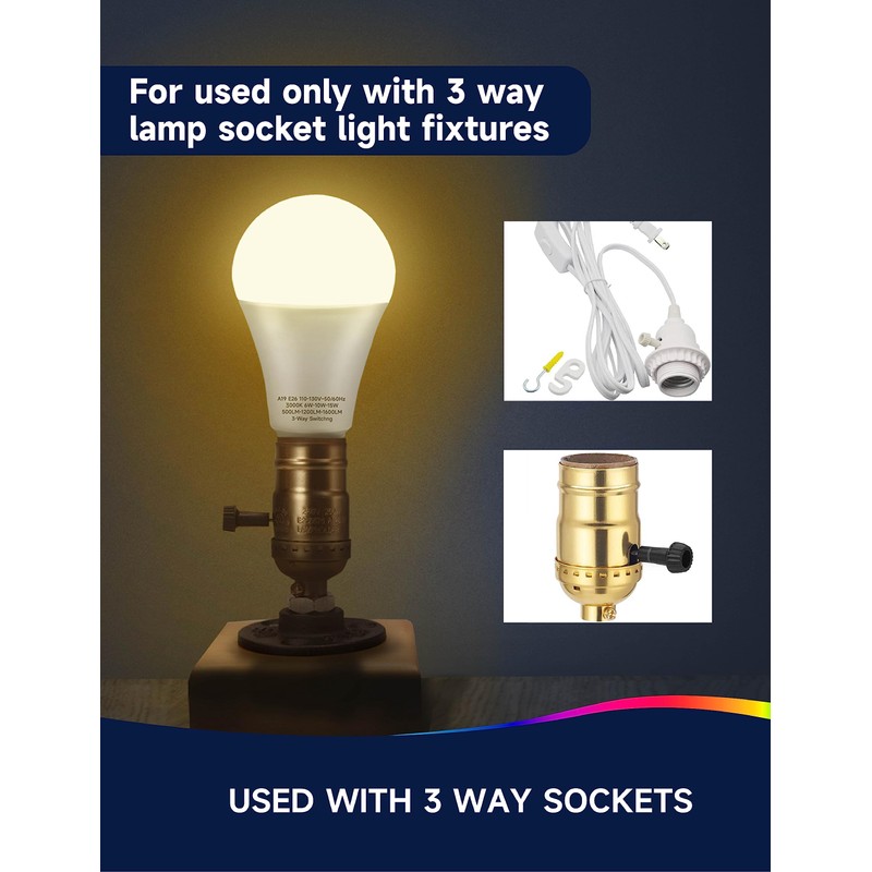 UNILAMP 3 Way Light Bulbs 30 70 100W Equivalent, 3-Way