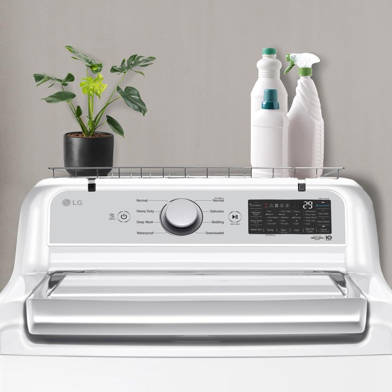 Household Essentials Rear Display Over-The-Washer Storage Shelf to Organize and