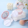 2 PCS Pink Loose Powder Container with Puff, No Leak