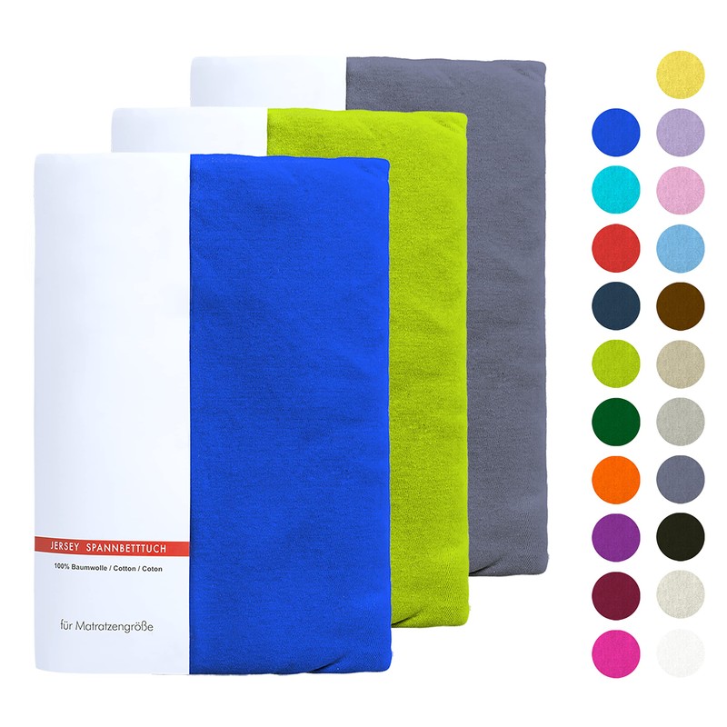 BaSaTex Pack of 2 Jersey Children's Fitted Sheets 60 x