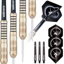 Unicorn Steel Tip Darts Set | Core Brass Barrels | Style 2| 22 g