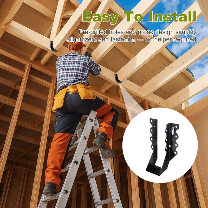 25 Pcs 2x6 Joist Hangers for Wood, 20 Gauge Black