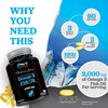 Omega 3 Fish Oil 1000mg - 180 Softgel Capsules -
