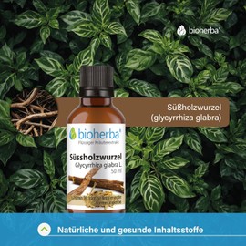 BIOHERBA 3 Süßholzwurzel Tinktur – 50ml Hochwertige Tropfen – Glycyrrhiza Glabra für Atemwegsunterstützung & Verdauungsgesundheit, Nur 2-mal täglich,vegan mit Vitamin B6, PZN 18215758
