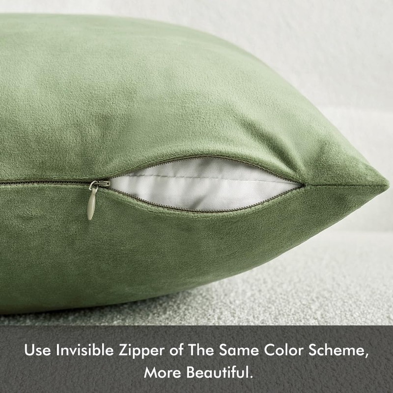 MIULEE Set of 2 Velvet Soft Solid Decorative Square Throw