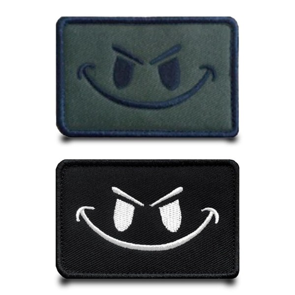 Pack of 2 Smile Funny Flag Patch Removable Patches with