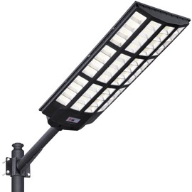 10000W Solar Street Light Outdoor with 1680 LEDs – 400,000LM 320° Wide Angle Motion Sensor LED Light, IP65 Waterproof, 7000K Dusk to Dawn, for Yard, Garden, Parking Lot, Wall or Pole Mount (1 Pack)