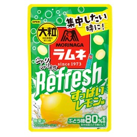 Morinaga Seika Large Ramune Refresh, Sour Lemon, 1.1 oz (30 g) x 10 Bags