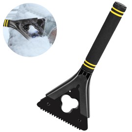 TuoYi Snow Scraper for Car Windshield, Ice Snow and Frost Scraper Detachable TPE Blade Non Scratch with Foam Handle, Scraper Blade Width 145mm for Cars SUVs and Trucks (Black)