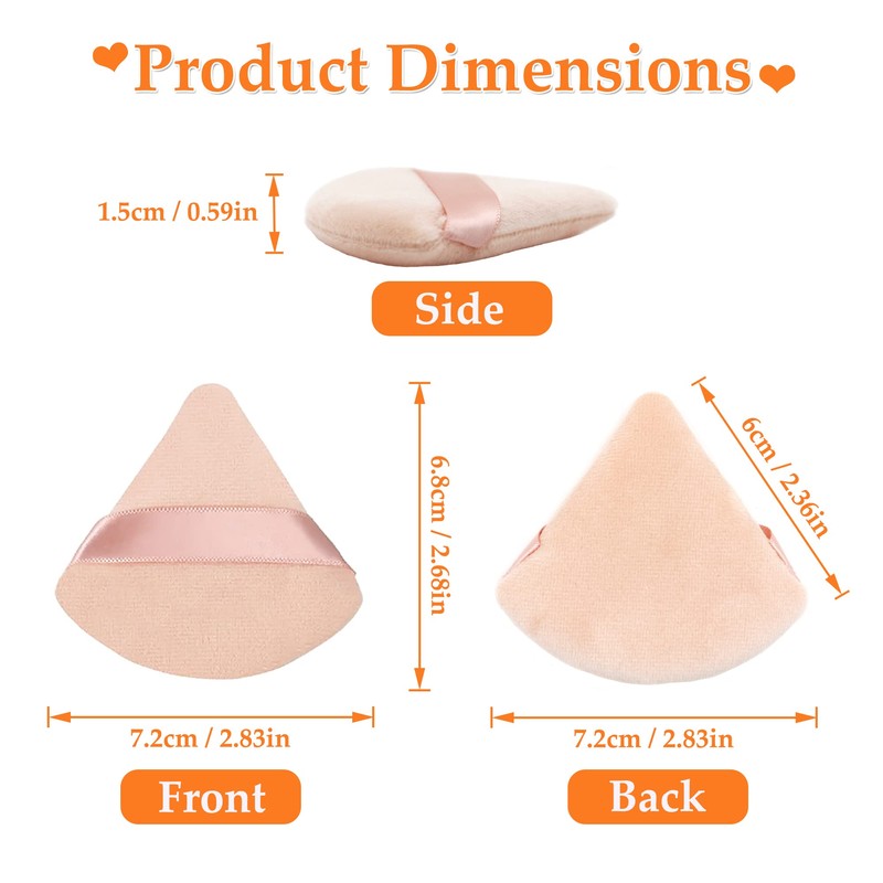 4 Pieces Triangle Makeup Powder Puff Make Up Sponge, Soft