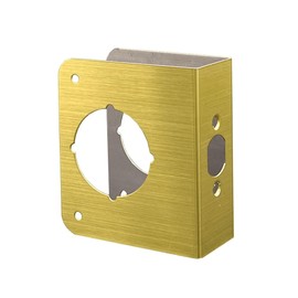 Sumbin Door Guard Reinforcer 1-3/4-Inch Thick by 2-3/8-Inch Backset 2-1/8-Inch Bore Door Guard with Satin Brass Color