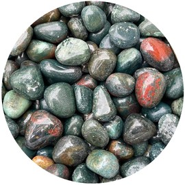 GAF TREASURES 1/2 LB Bloodstone Tumbled Stones, Polished Natural Bloodstone Gemstone, Bloodstone Healing Crystals (Bloodstone)