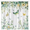 RJSMRJ Green Plant Shower Curtain Tropical Eucalyptus Leaves Butterfly Spring
