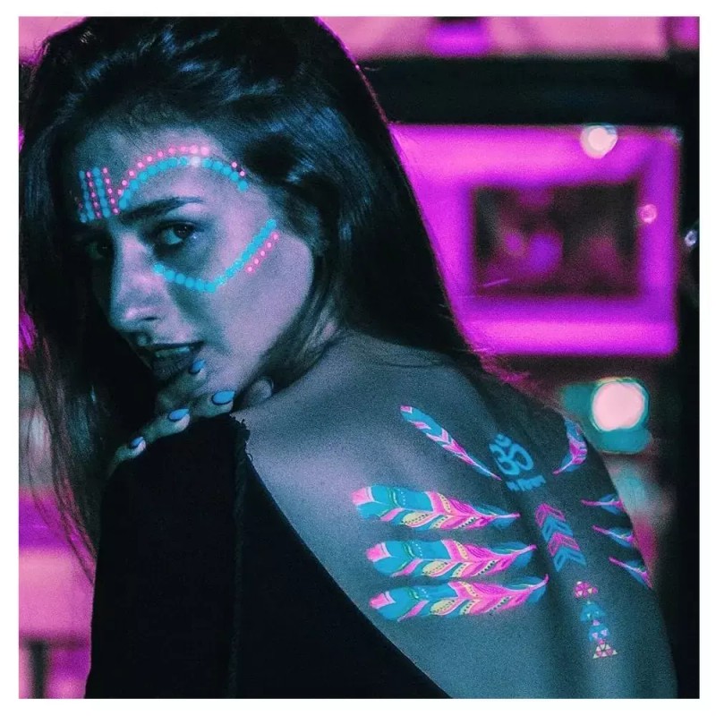 야광 타투 스티커 형광헤나스티커 Glow in the Dark Tattoo Sticker